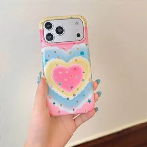 IPhone 17 Pro max Xếp chồng lên nhau Họa tiết trái tim Chất liệu TPU Vỏ điện thoại xử lý IMD