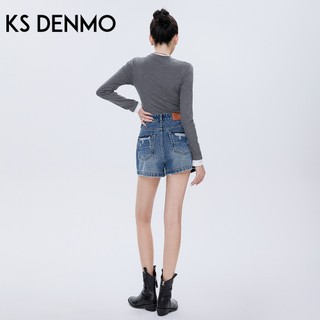 Màu Xanh Đậm Mùa Hè Rách Quần Short Denim Nữ 2026 Phong Cách Mới Cao Cấp Thường Ngày Rời Ôm Hơn Nhìn Chữ a Rộng Quần Nóng