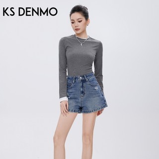 Màu Xanh Đậm Mùa Hè Rách Quần Short Denim Nữ 2026 Phong Cách Mới Cao Cấp Thường Ngày Rời Ôm Hơn Nhìn Chữ a Rộng Quần Nóng