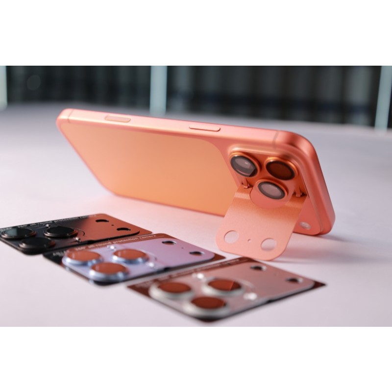 Phim Ống Kính 2 Trong 1 Có Giá Đỡ Dành Cho iPhone 17 Pro / 17 Pro Max Màng AR Trong Suốt Tăng Phân Chiếu Kim Loại Nhôm Chống Xước Siêu Mỏng Dán Dễ Bảo Vệ Camera Toàn Diện