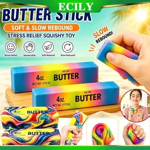 ECILY Bơ Bơ Dính Squishy Đồ Chơi Mềm Bơ Tăng Chậm Bóp Bóng Căng Thẳng Thực Tế Fidget Bơ Cho Văn Phòng Trường Học Lo Âu Cho Trẻ Em Người Lớn, Lo Âu ADHD Tự Kỷ Quà Tặng