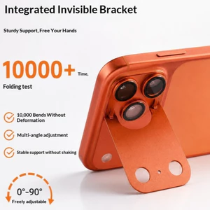 Phim Ống Kính 2 Trong 1 Có Giá Đỡ Dành Cho iPhone 17 Pro / 17 Pro Max Màng AR Trong Suốt Tăng Phân Chiếu Kim Loại Nhôm Chống Xước Siêu Mỏng Dán Dễ Bảo Vệ Camera Toàn Diện