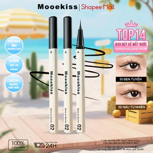 Bút kẻ mắt siêu mịn Mooekiss, chống nước & chống nhòe, Hoàn hảo cho người mới bắt đầu, Aegyo-sal & Lower Mi, Chống Nước, Lâu Trôi, Không Lem, Khô Nhanh,Siêu Mảnh