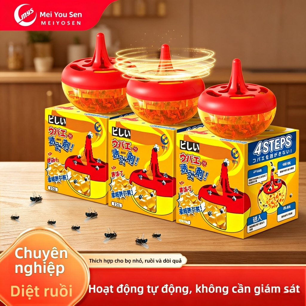 5 Hộp Bẫy ruồi giấm,ruồi hoa quả  fly catcher Nhật Bản-MEIYOSEN Cao Cấp Hiệu Quả 35g phiên bản nâng cấp