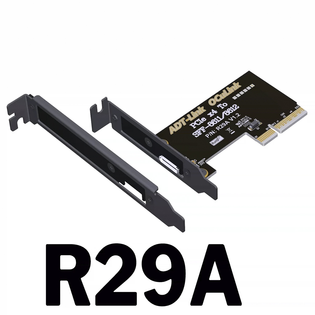 ADT-Link R29A PCI-E 4.0 X4 Sang SFF-8611 / 8612 Thẻ Chuyển Đổi Cho OCuLink Card Đồ Họa Hỗ Trợ Khung Xe Kết Nối Bên Ngoài