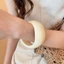 Vòng tay bằng nhựa rộng bằng đá cẩm thạch màu trơn, Vòng đeo tay trong suốt có thể xếp chồng nhẹ Dopamine Mùa hè Bohemian Nữ Trang sức thời trang