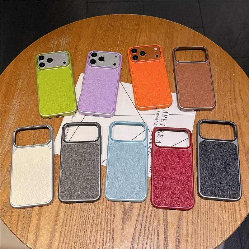 IPhone 17 Pro max Sơn kim loại PC Họa tiết vải thiều lớn Vỏ điện thoại di động