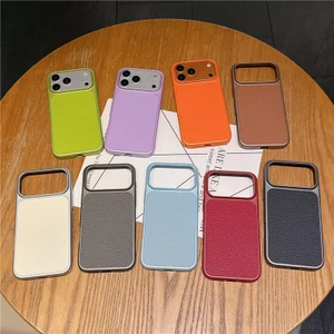 IPhone 17 Pro max Sơn kim loại PC Họa tiết vải thiều lớn Vỏ điện thoại di động