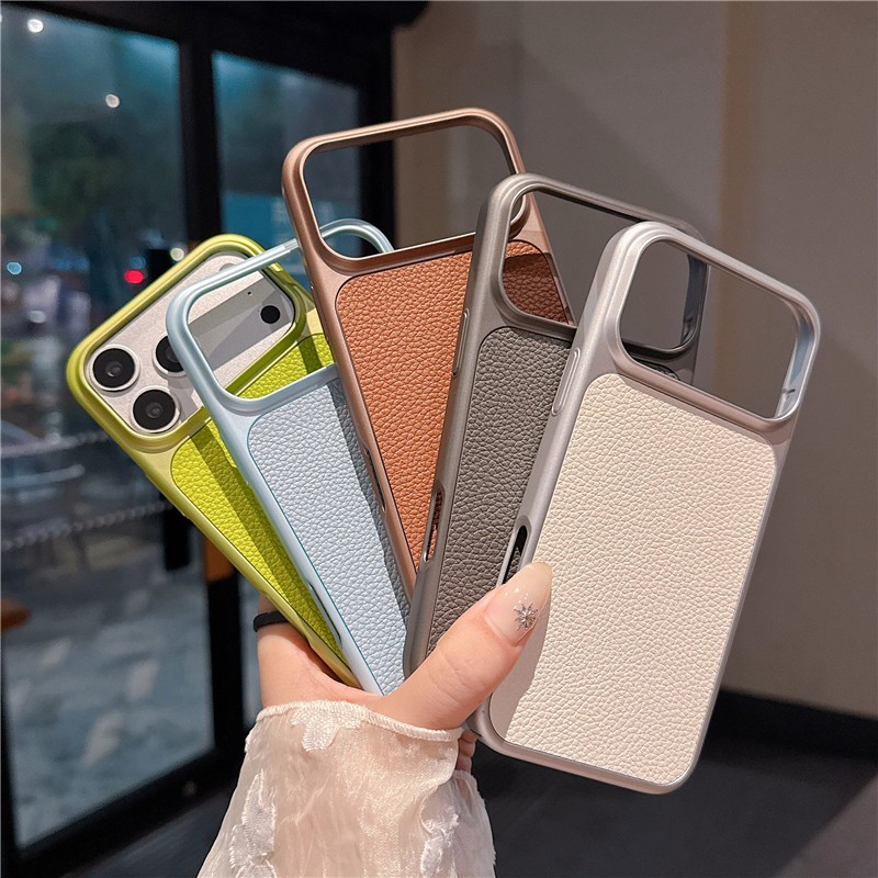 IPhone 17 Pro max Sơn kim loại PC Họa tiết vải thiều lớn Vỏ điện thoại di động
