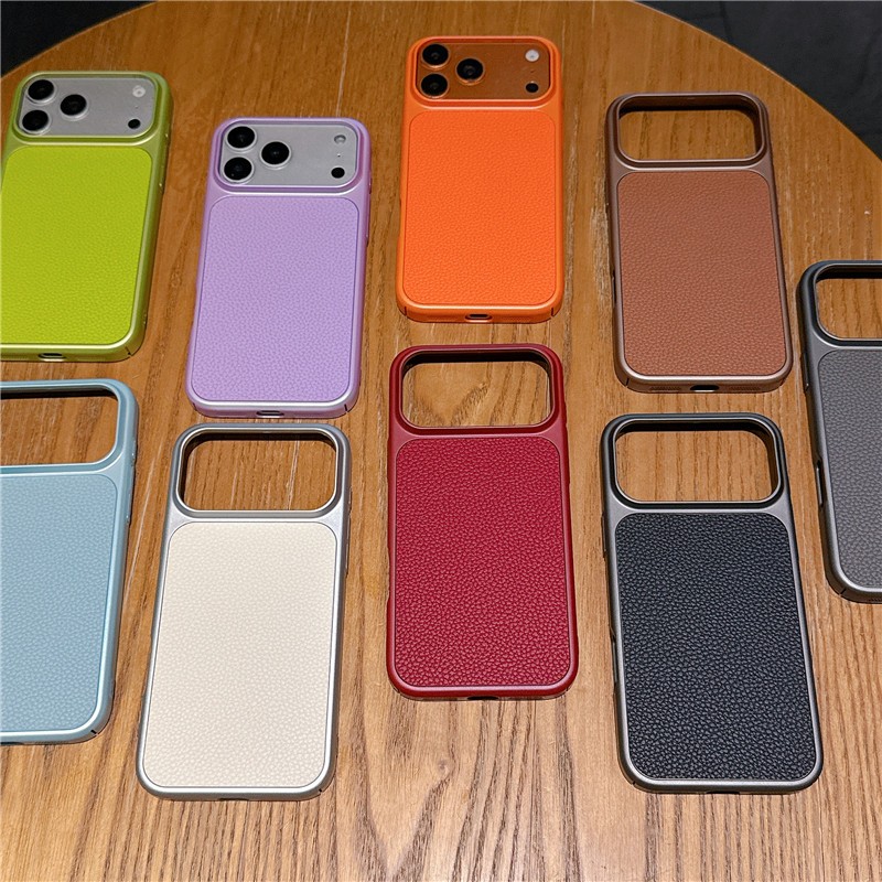 IPhone 17 Pro max Sơn kim loại PC Họa tiết vải thiều lớn Vỏ điện thoại di động