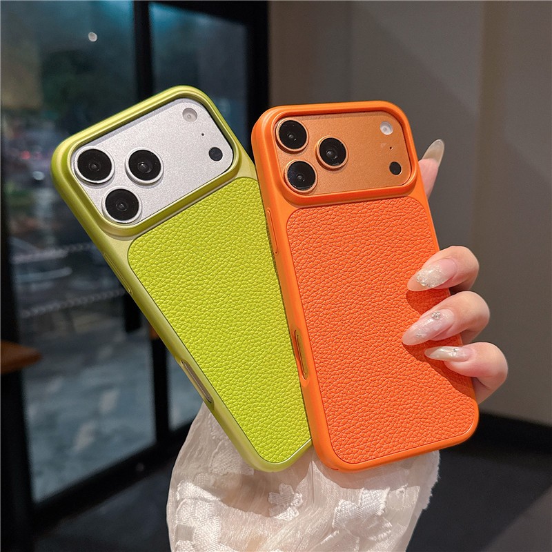 IPhone 17 Pro max Sơn kim loại PC Họa tiết vải thiều lớn Vỏ điện thoại di động