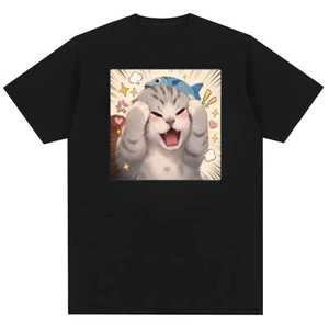 Funny Cat Meme unisex thời trang cotton nguyên chất in thiết kế áo thun thoải mái
