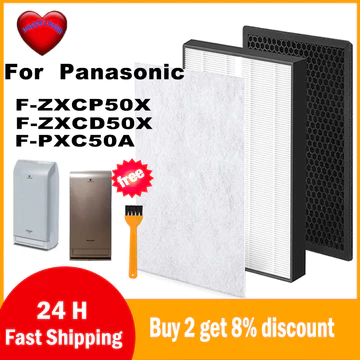 Tương thích với Máy lọc không khí Panasonic F-ZXCP50X F-ZXCD50X F-PXC50A Thay thế HEPA và Bộ lọc Carbon khử mùi