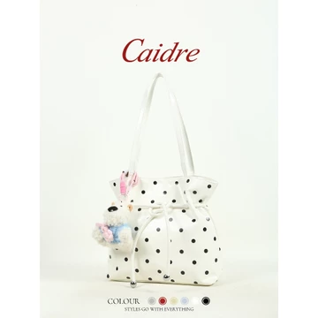 Caidre Vitality Puppy Polka Dot Bucket Bag Di Động Tote Túi Lớn Vai Túi Nách Túi