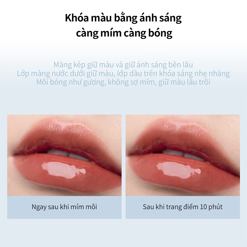 [LIVE Combo 2] Son bóng cao cấp Mooekiss, làm sáng da & làm phẳng da, sắc tố, không dính, chống chuyển, dưỡng ẩm & dưỡng ẩm