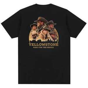 Áo thun cotton nguyên chất nhân vật đi xe đạp Yellowstone họa tiết chữ thú vị dành cho nam và nữ