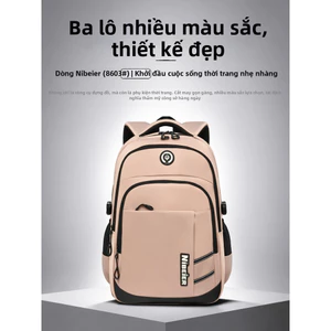 Ba lô Nibeier mã 8603# dung tích lớn chống thấm nước, ba lô đựng laptop 14 inch giảm áp lưng cho sinh viên đi