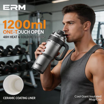 Bình giữ nhiệt lớn du lịch, Bình giữ nhiệt lớn hoạt độn,Cốc Big Mac du lịch, Cốc giữ nhiệt ERM 1200ml, Cốc giữ nhiệt 1200ml, Cốc giữ nhiệt có quai, Bình nước thể thao, Bình giữ nhiệt nắp bật một nhấn,