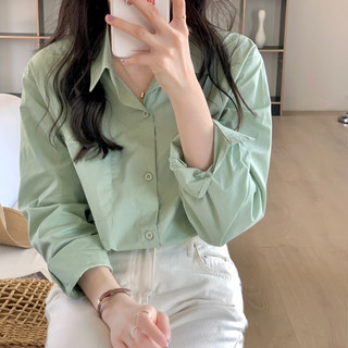 Áo sơ mi dài tay dáng rộng phong cách Hàn Quốc dành cho nữ