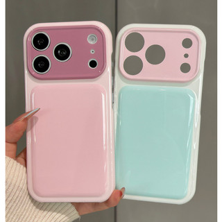 Màu Sắc Tương Phản Silicon Đệm Không Khí Ốp Lưng Điện Thoại iPhone 17Promax 17Pro 15 16 Pro Max Chống Sốc Bảo Vệ Toàn Diện Nữ Vỏ Di Động