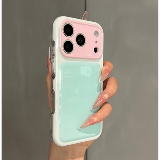 Màu Sắc Tương Phản Silicon Đệm Không Khí Ốp Lưng Điện Thoại iPhone 17Promax 17Pro 15 16 Pro Max Chống Sốc Bảo Vệ Toàn Diện Nữ Vỏ Di Động