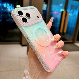 Vỏ sang trọng họa tiết gradient màu viền bên thanh thả vỏ điện thoại từ tính thích hợp cho iPhone 15 16 17 Pro Max bao gồm tất cả vỏ silicon chống rơi