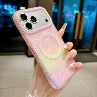 Vỏ sang trọng họa tiết gradient màu viền bên thanh thả vỏ điện thoại từ tính thích hợp cho iPhone 15 16 17 Pro Max bao gồm tất cả vỏ silicon chống rơi