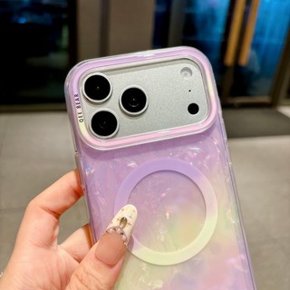 Vỏ sang trọng họa tiết gradient màu viền bên thanh thả vỏ điện thoại từ tính thích hợp cho iPhone 15 16 17 Pro Max bao gồm tất cả vỏ silicon chống rơi