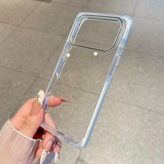 Ốp điện thoại trong suốt ngăn chặn màu sắc sáng tạo phù hợp cho iPhone 15 16 17 Pro Max bao gồm tất cả vỏ silicon chống rơi