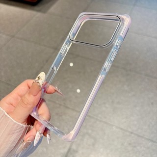Ốp điện thoại trong suốt ngăn chặn màu sắc sáng tạo phù hợp cho iPhone 15 16 17 Pro Max bao gồm tất cả vỏ silicon chống rơi