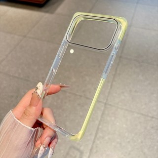 Ốp điện thoại trong suốt ngăn chặn màu sắc sáng tạo phù hợp cho iPhone 15 16 17 Pro Max bao gồm tất cả vỏ silicon chống rơi