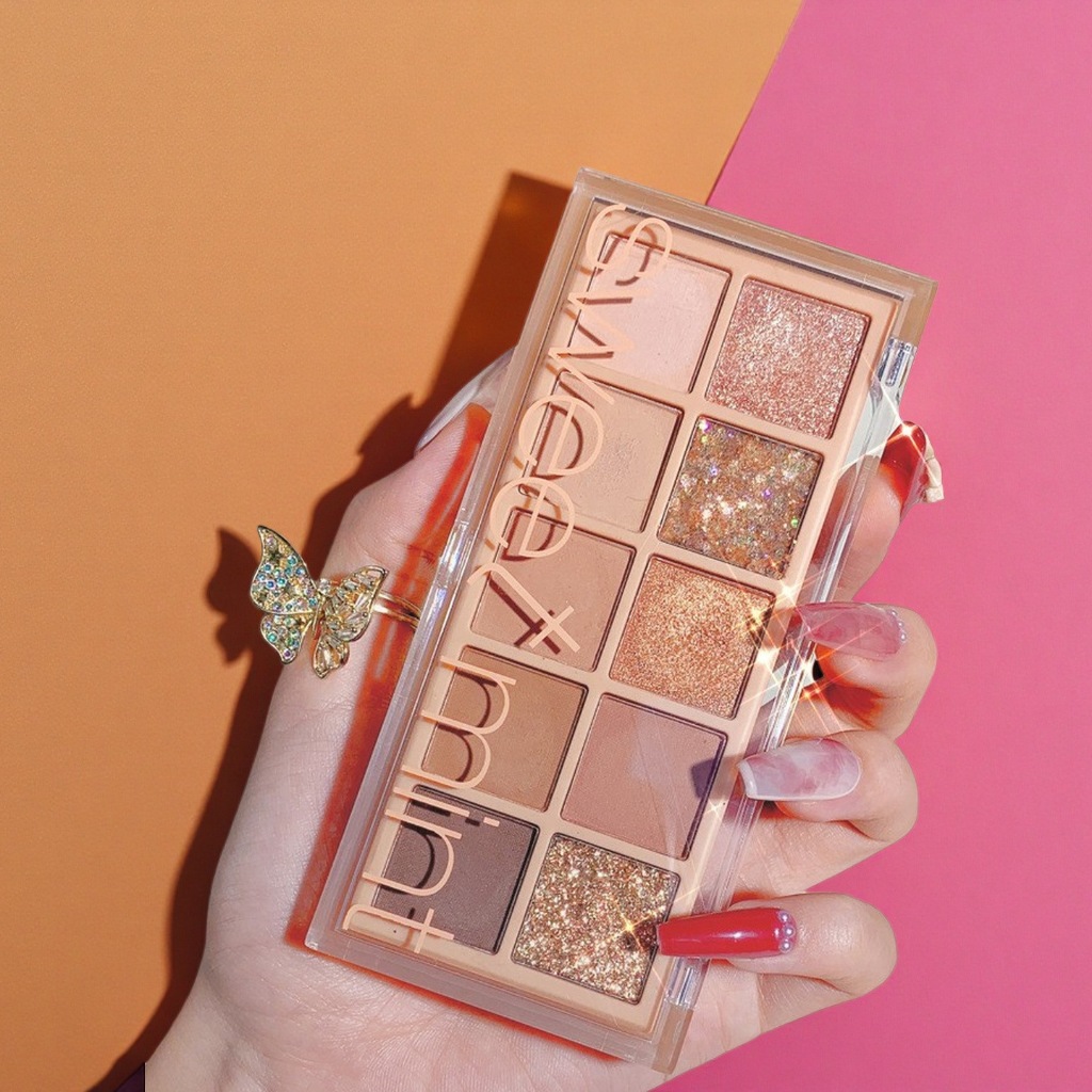 Palette Mắt Sweet Mint 10 Màu Cho Beginner - Ánh Kim, Glitter, Chất Kem, Matt, Bảng Mắt Ins Đa Năng