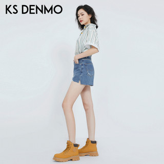 Quần Short Denim Nữ Mùa Hè 2026 Chữ A Rách Retro Ôm Eo Cao Phong Cách Mới