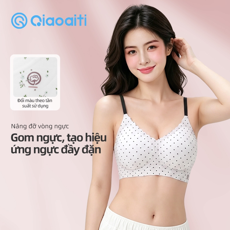 Qiaoaiti Áo Bra Nữ Áo Lót Nhãn Sinh Học Hương Sơn Trà Không Gọng Chất Su Cao Cấp Mềm Mịn Độ Đàn Hồi Cao Không Viền 8605