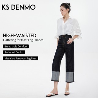 Quần jean thẳng nữ chất liệu denim xanh cao cấp, phong cách mới, ôm vừa phải đến mắt cá chân