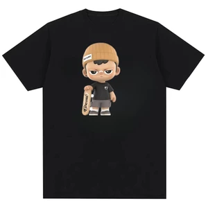 Bé Trai Trượt Ván Họa Tiết Hoạt Hình In Hình Unisex Nam Nữ Áo Thun Cotton Nguyên Chất