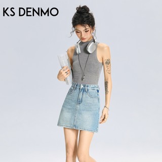 Váy Denim chữ A eo cao nhỏ mùa hè 2026 Phong cách mới Thiết kế hợp thời trang Váy ngắn