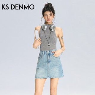 Váy Denim chữ A eo cao nhỏ mùa hè 2026 Phong cách mới Thiết kế hợp thời trang Váy ngắn
