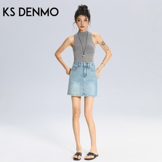 Váy Denim chữ A eo cao nhỏ mùa hè 2026 Phong cách mới Thiết kế hợp thời trang Váy ngắn