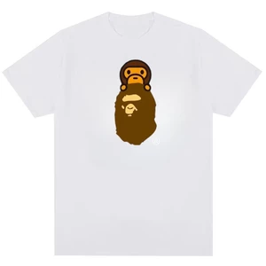Áo thun Cotton nguyên chất họa tiết BAPE Hottrend in hình Unisex dành cho nam và nữ