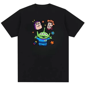 Câu chuyện đồ chơi Buzz Lightyear Woody Họa tiết vui nhộn Thiết kế in hình Áo thun Cotton nguyên chất dành cho nam và nữ