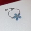 Nhiều Màu Full Cubic Zirconia Năm Cánh Hoa Dây Xích Nhẫn, Có Thể Điều Chỉnh Dainty Hoa Liên Kết Ngón Tay Nhẫn Ngọt Ngào Nữ Hàng Ngày Trang Sức Thời Trang