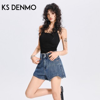 Retro Thường Ngày Cao Cấp Chữ a Quần Short Denim Nữ Mùa Hè 2026 Phong Cách Mới Rời Ôm Hơn Nhìn Nhỏ Ống Rộng Quần Nóng