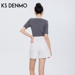 Quần Short Denim Cao Cấp Màu Trắng Cho Mùa Hè, Thoáng Mát và Phong Cách Hiện Đại Ôm Dáng