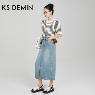 Váy Đầm Denim Nữ Cạp Cao Dáng A Vintage Xanh Nhạt Mới 2026