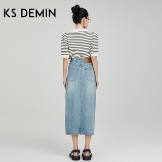 Váy Đầm Denim Nữ Cạp Cao Dáng A Vintage Xanh Nhạt Mới 2026