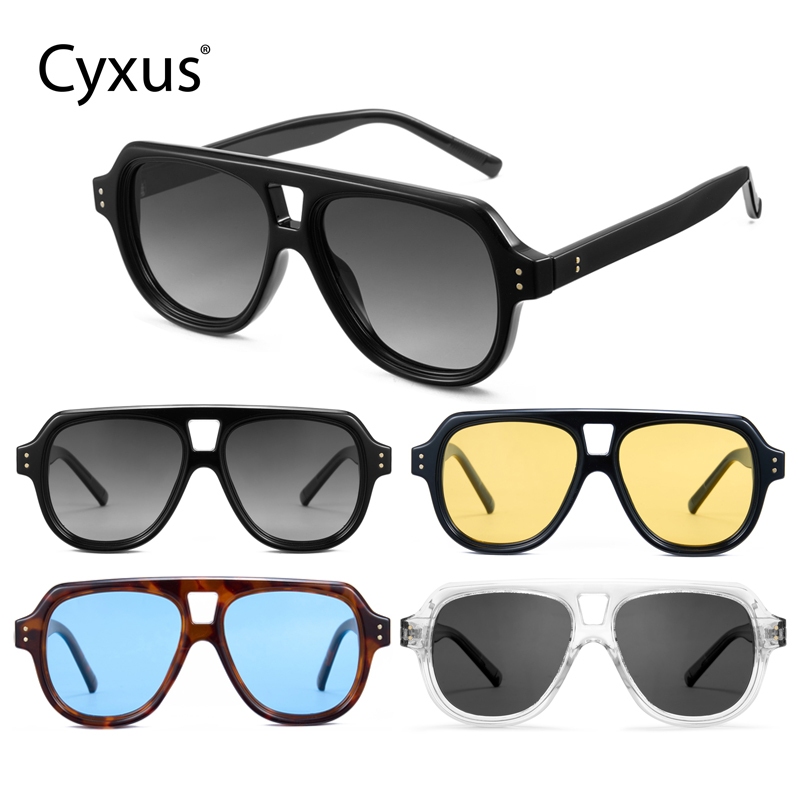 Cyxus Kính râm phân cực, kính râm kiểu phi công, chống chói, chống tia UV400, unisex, bảo vệ mắt khi lái xe và các hoạt động ngoài trời P1336