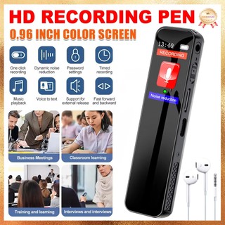 1536Kbps Máy Ghi Âm Kỹ Thuật Số Bút Hỗ Trợ Thẻ 128GB Âm Thanh Kỹ Thuật Số Giọng Nói Máy Nghe Nhạc MP3 Ghi Âm Di Động Cho Cuộc Họp Phỏng Vấn
