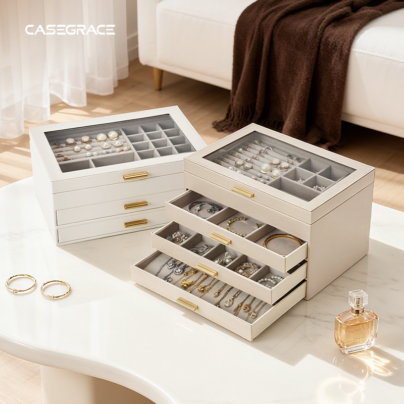 Hộp trang sức cỡ lớn CASEGRACE chống bụi bẩn đựng đồng hồ/trang sức tiện lợi