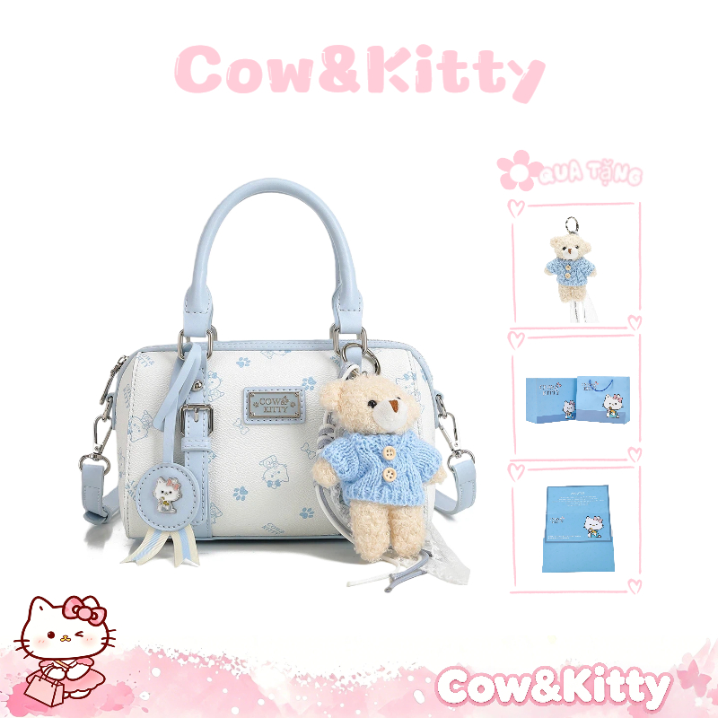 Túi Boston dành cho nữ Cow&Kitty/BORRY ROSA Túi xách dễ thương và đa năng Quà tặng ngày lễ tình nhân Quà tặng năm mới